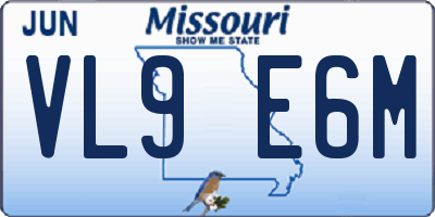 MO license plate VL9E6M