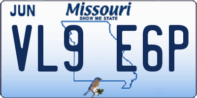 MO license plate VL9E6P