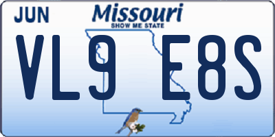 MO license plate VL9E8S