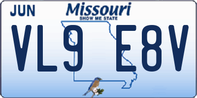 MO license plate VL9E8V