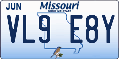 MO license plate VL9E8Y