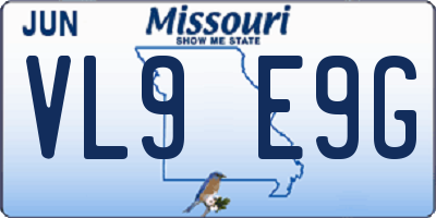 MO license plate VL9E9G