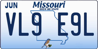 MO license plate VL9E9L