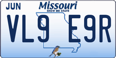 MO license plate VL9E9R