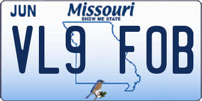 MO license plate VL9F0B