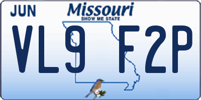 MO license plate VL9F2P