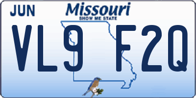MO license plate VL9F2Q