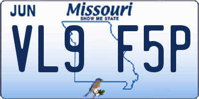 MO license plate VL9F5P