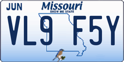 MO license plate VL9F5Y