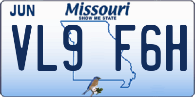 MO license plate VL9F6H