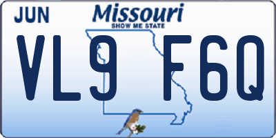 MO license plate VL9F6Q