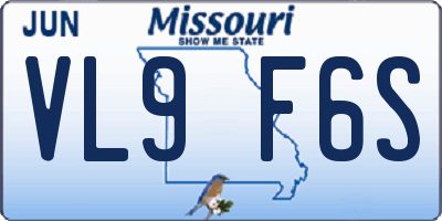 MO license plate VL9F6S