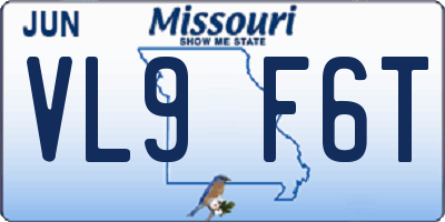 MO license plate VL9F6T