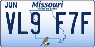 MO license plate VL9F7F
