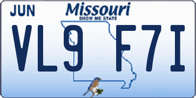 MO license plate VL9F7I