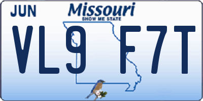 MO license plate VL9F7T
