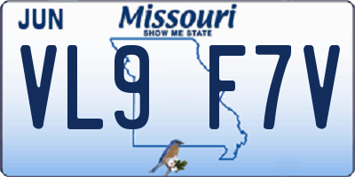 MO license plate VL9F7V