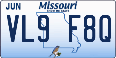 MO license plate VL9F8Q