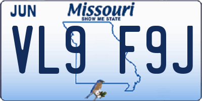 MO license plate VL9F9J