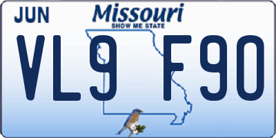 MO license plate VL9F9O