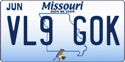 MO license plate VL9G0K