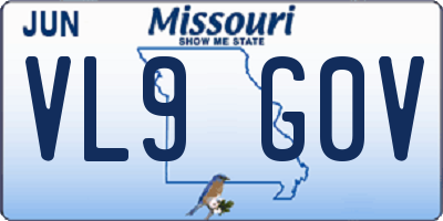 MO license plate VL9G0V