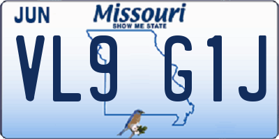 MO license plate VL9G1J