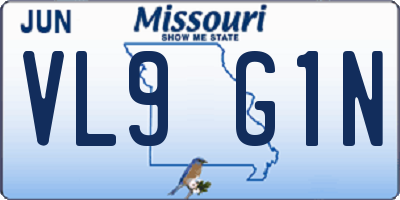 MO license plate VL9G1N