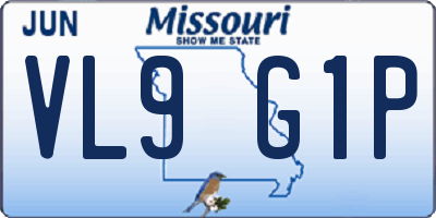 MO license plate VL9G1P