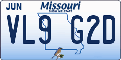 MO license plate VL9G2D