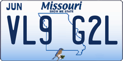 MO license plate VL9G2L