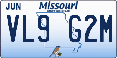 MO license plate VL9G2M