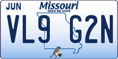 MO license plate VL9G2N