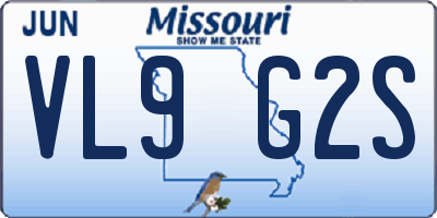 MO license plate VL9G2S