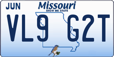 MO license plate VL9G2T
