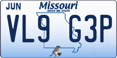 MO license plate VL9G3P