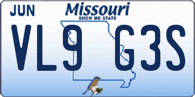 MO license plate VL9G3S
