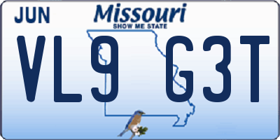 MO license plate VL9G3T