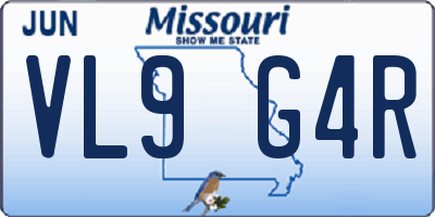 MO license plate VL9G4R