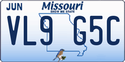 MO license plate VL9G5C