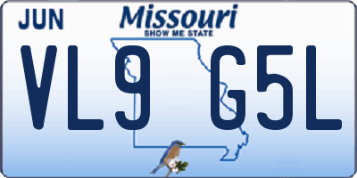 MO license plate VL9G5L