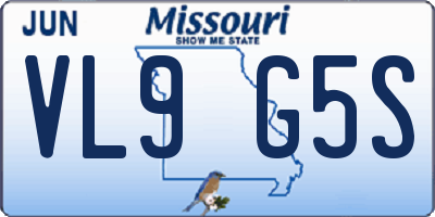 MO license plate VL9G5S