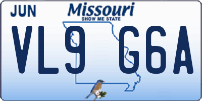 MO license plate VL9G6A