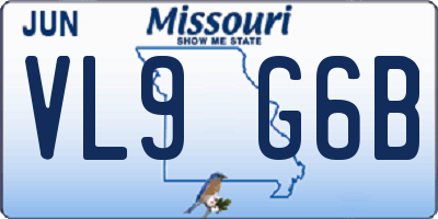 MO license plate VL9G6B