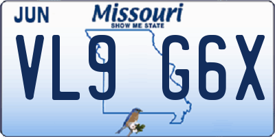 MO license plate VL9G6X