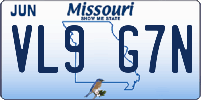 MO license plate VL9G7N