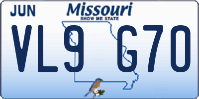 MO license plate VL9G7O