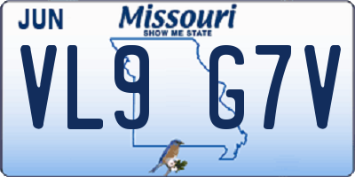 MO license plate VL9G7V
