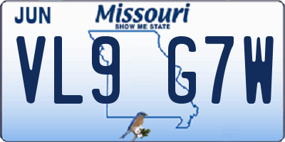 MO license plate VL9G7W