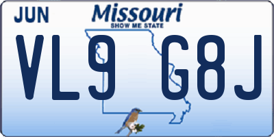 MO license plate VL9G8J